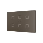 ZENNIO FRANCE - Tecla RGB XL X6. Interrupteur capacitif en polycarbonate - 6 boutons - Moka