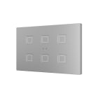 ZENNIO FRANCE - Tecla RGB XL X6. Interrupteur capacitif en polycarbonate - 6 boutons - Argent