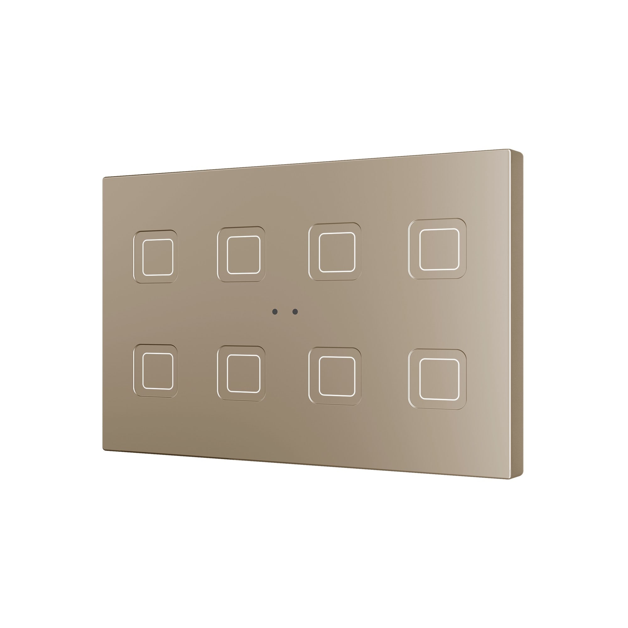 ZENNIO FRANCE - Tecla RGB XL X8. Interrupteur capacitif en polycarbonate - 8 boutons - Champagne