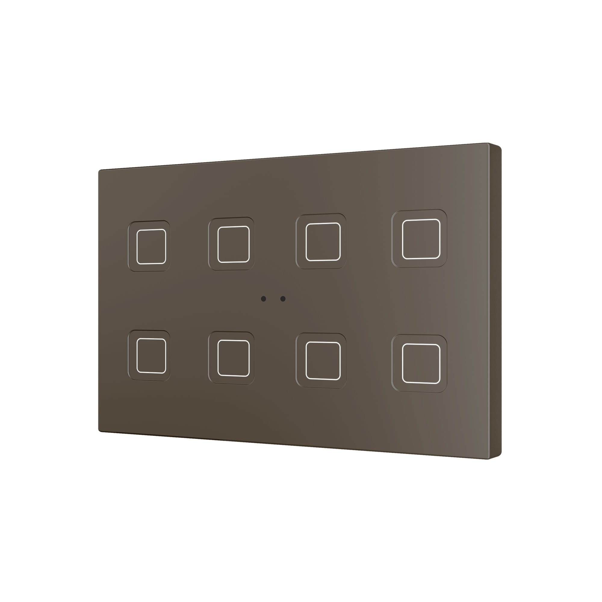 ZENNIO FRANCE - Tecla RGB XL X8. Interrupteur capacitif en polycarbonate - 8 boutons - Moka