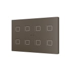 ZENNIO FRANCE - Tecla RGB XL X8. Interrupteur capacitif en polycarbonate - 8 boutons - Moka