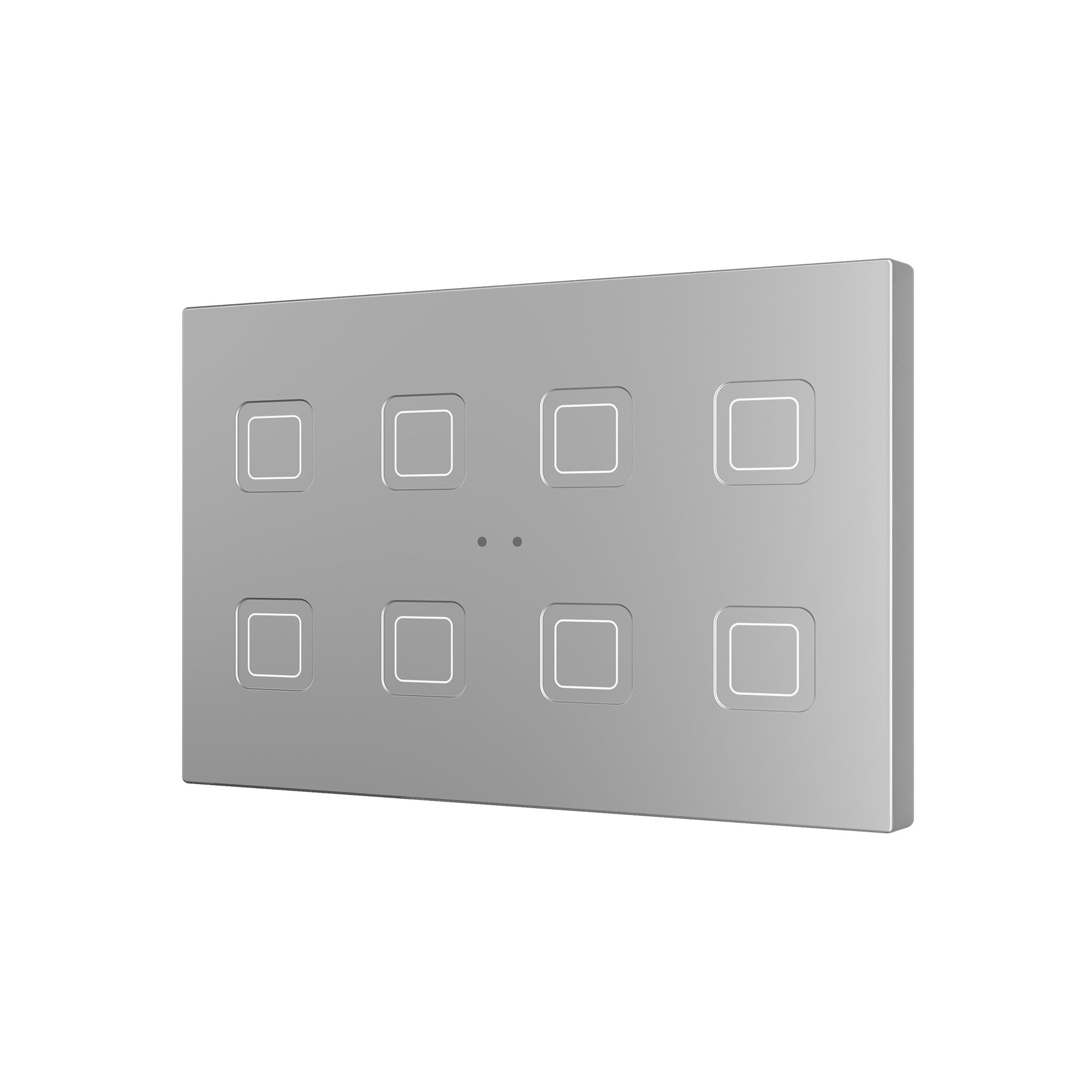 ZENNIO FRANCE - Tecla RGB XL X8. Interrupteur capacitif en polycarbonate - 8 boutons - Argent