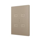 ZENNIO - Tecla XL X4. Interrupteur capacitif en polycarbonate ? 4 boutons - Champagne