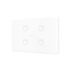 ZENNIO - Tecla XL X4. Interrupteur capacitif en polycarbonate ? 4 boutons - Blanc