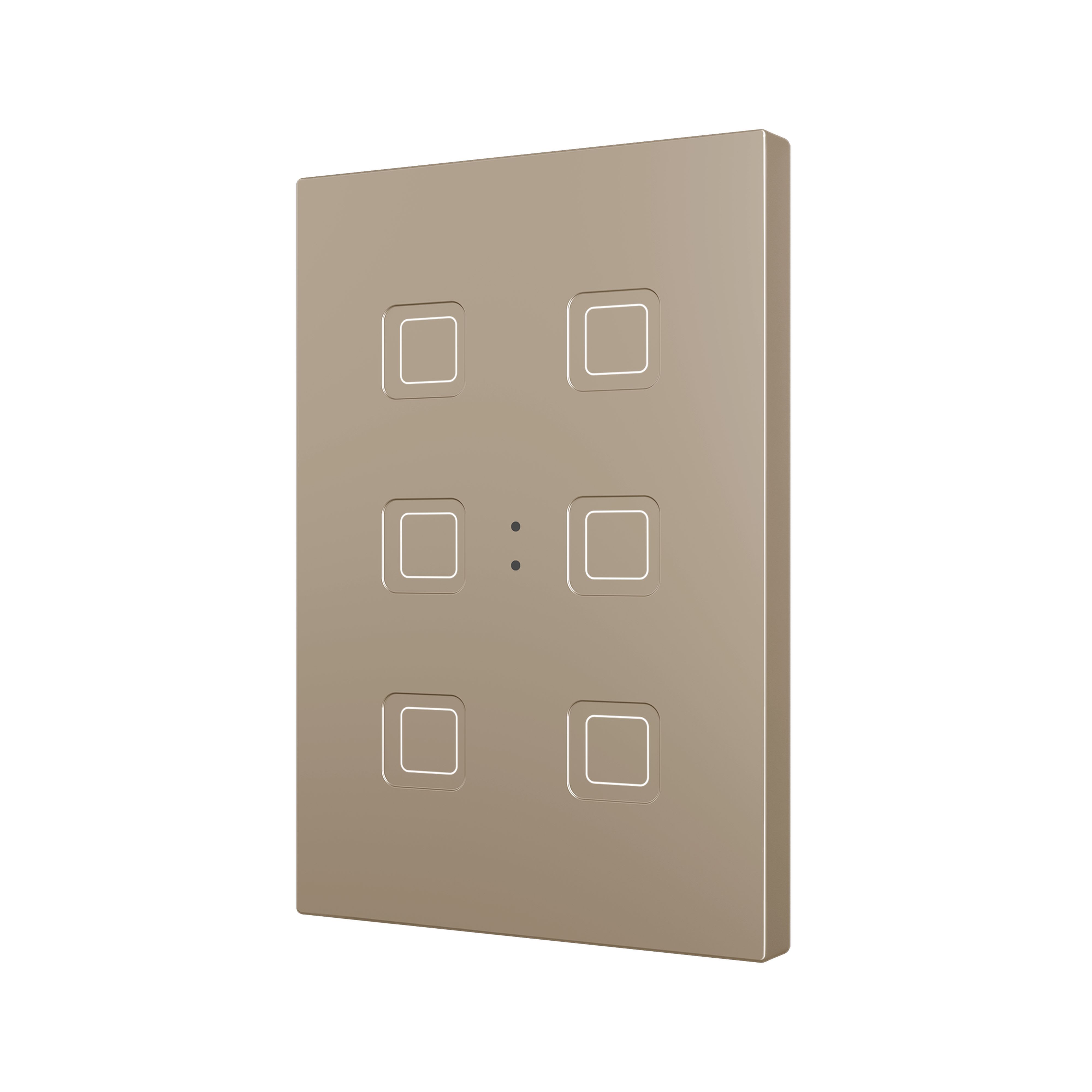 ZENNIO - Tecla XL X6. Interrupteur capacitif en polycarbonate ? 6 boutons - Champagne