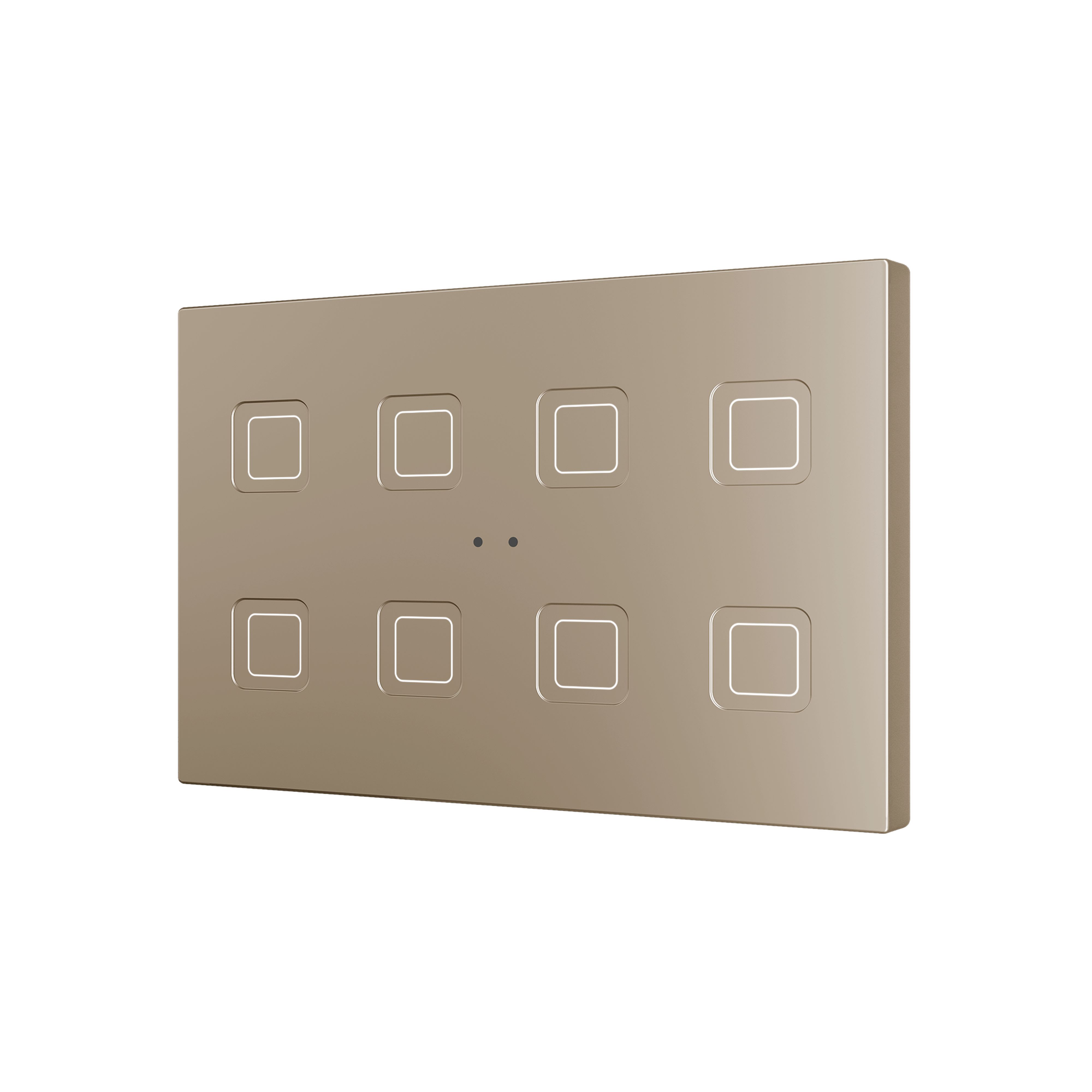 ZENNIO - Tecla XL X8. PC-ABS Capacitive push button - 8 buttons - Champagne