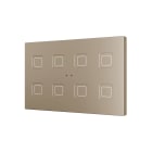 ZENNIO - Tecla XL X8. PC-ABS Capacitive push button - 8 buttons - Champagne