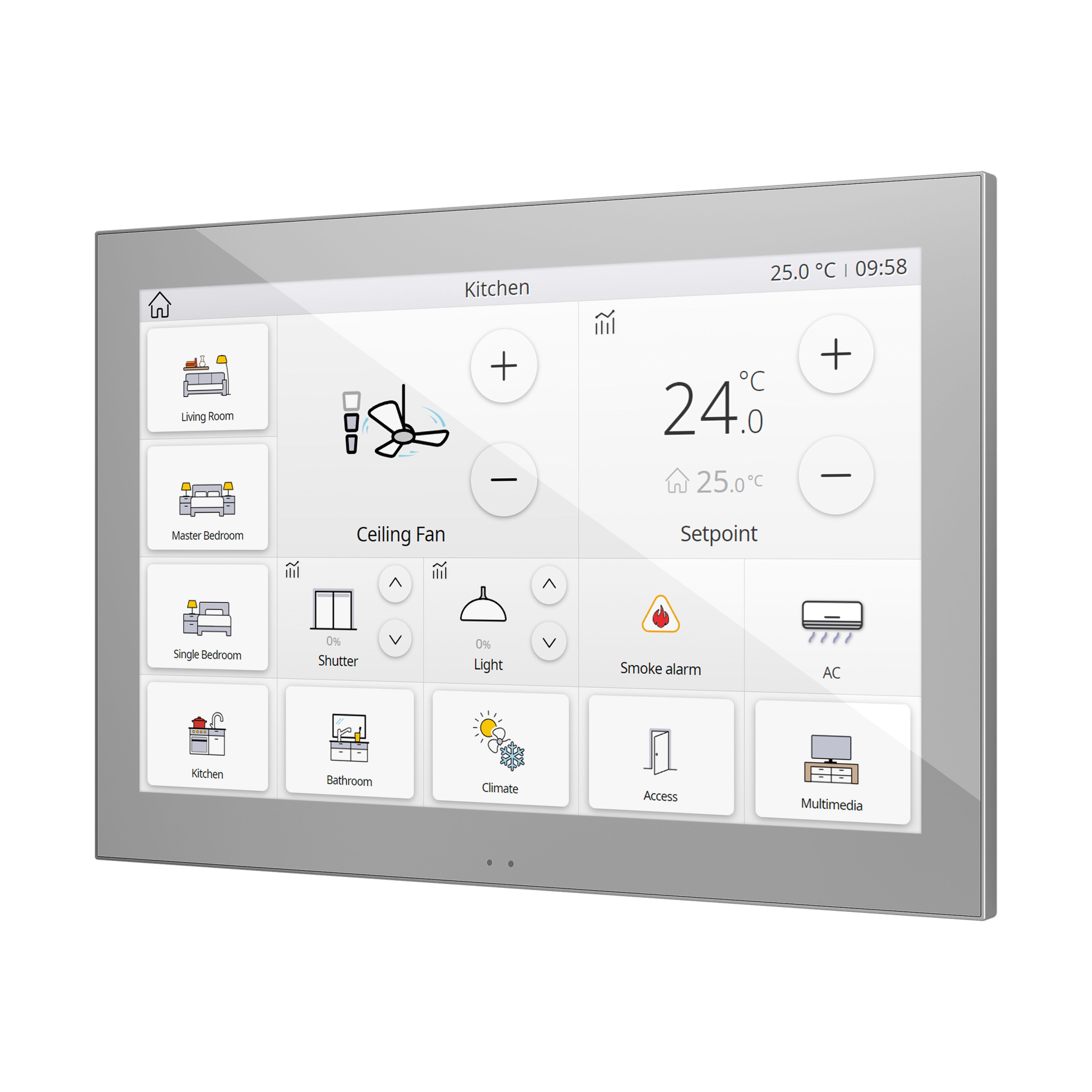 ZENNIO - Z100. Écran 10" tactile couleur capacitif - Argent.