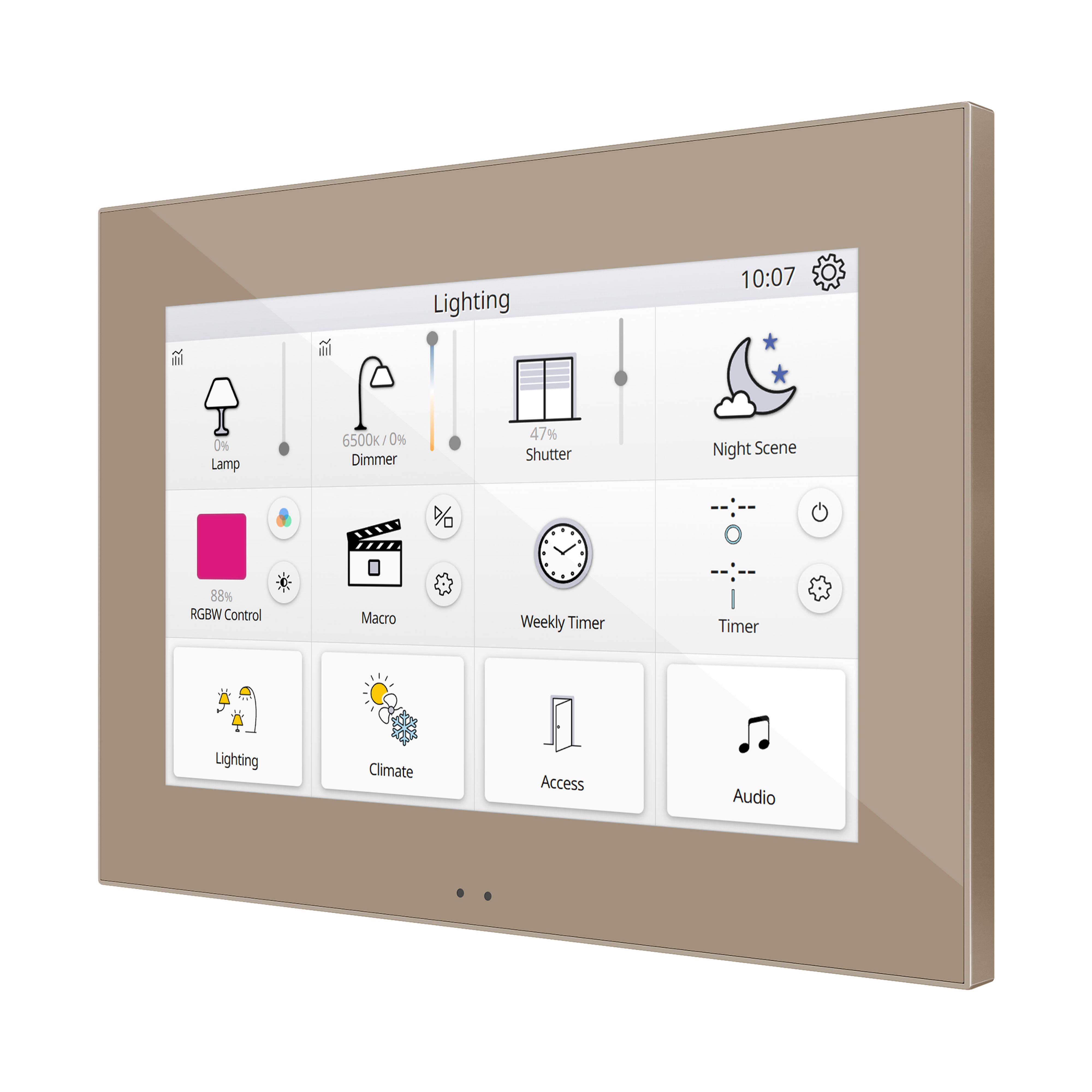 ZENNIO - Z70 v2. Écran 7" tactile couleur capacitif - Champagne.