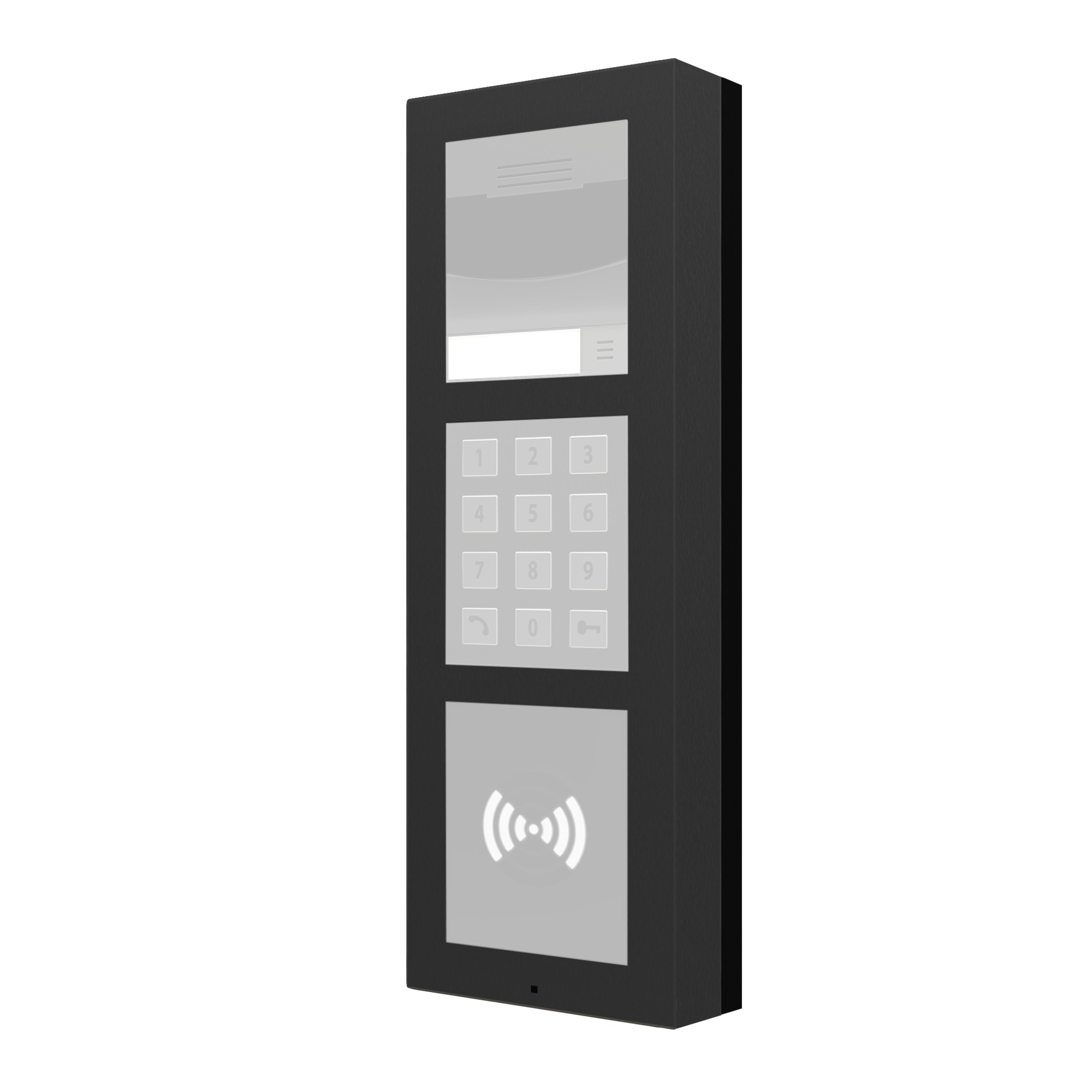 ZENNIO - GetFace IP - Surface installation - Frame - 3 modules - Black (must be toget...
