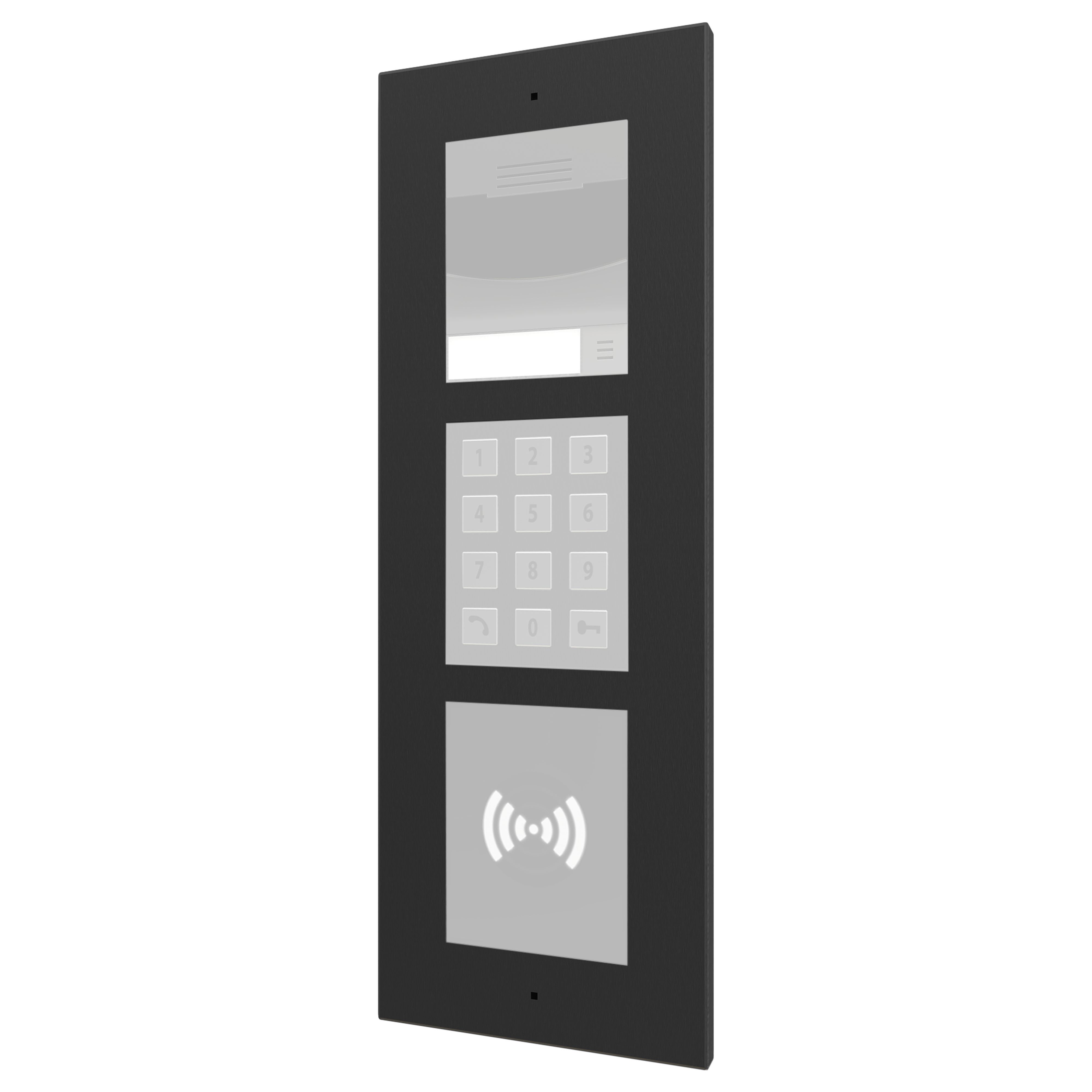 ZENNIO - GetFace IP - Flush installation - Frame - 3 modules - Black  (must be togethe...
