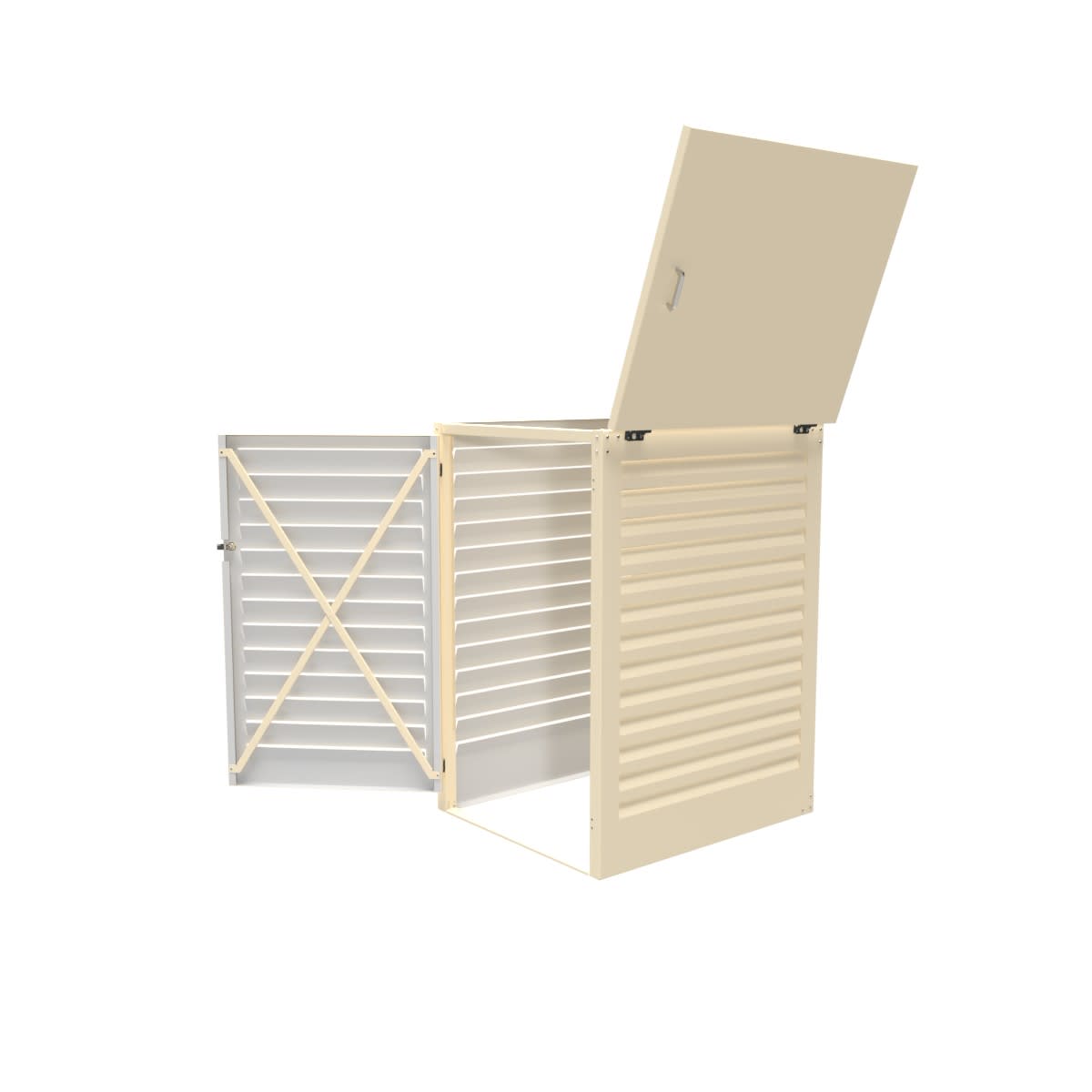 Atole - Abri poubelle de 360L - Module initial pour 1 poubelle - Creme