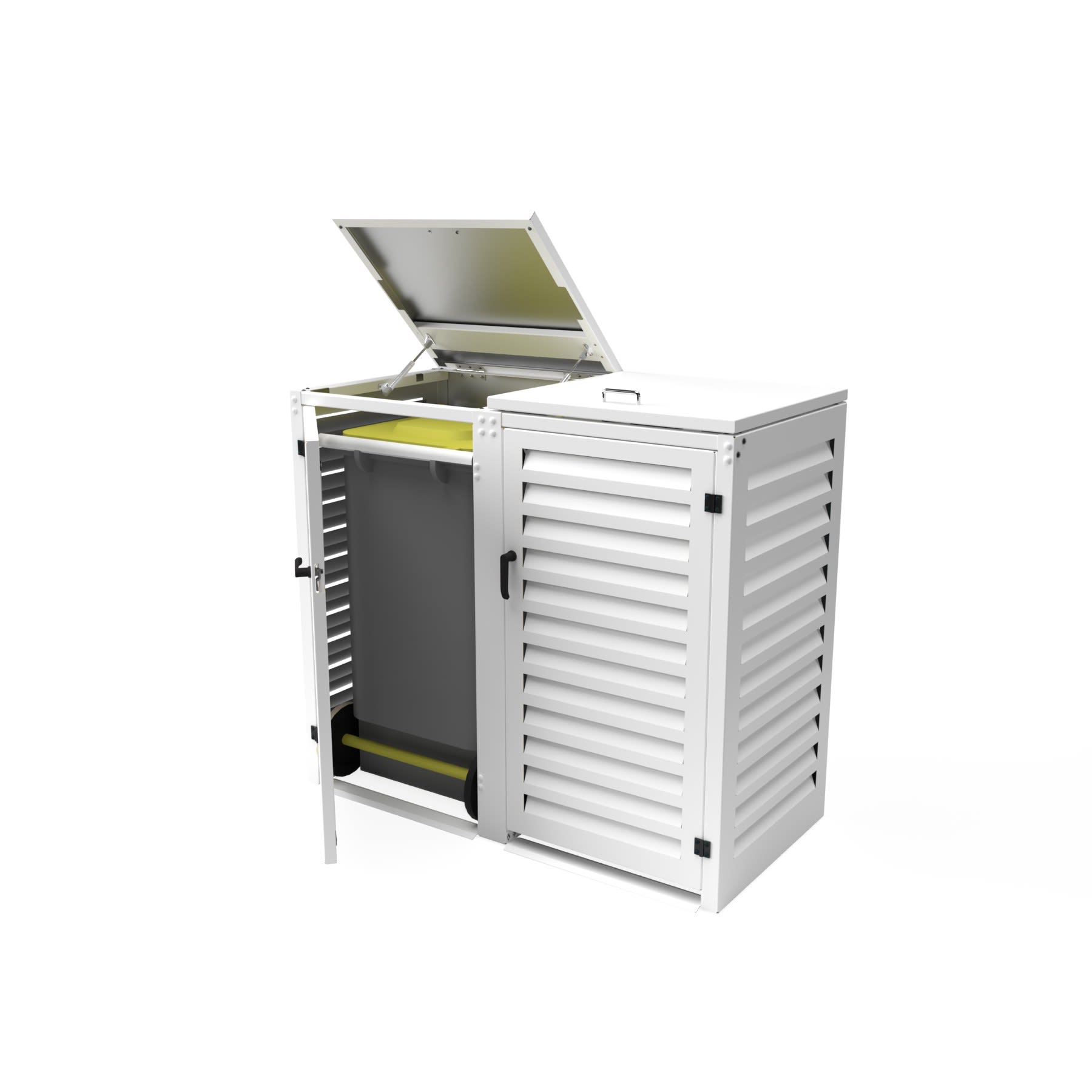 Atole - Complement Abri poubelle 120L - module comp pour 1 poubelle - Blanc