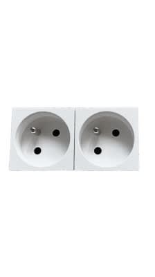 Atole - DOUBLE PRISE PC 2P+T PONTEES 45 ENCASTRABLE 45X90