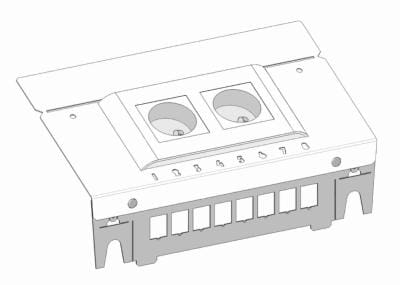 Atole - Support 8RJ45 et 2 prises 2P+T pour RTL Connect (sans equipement)