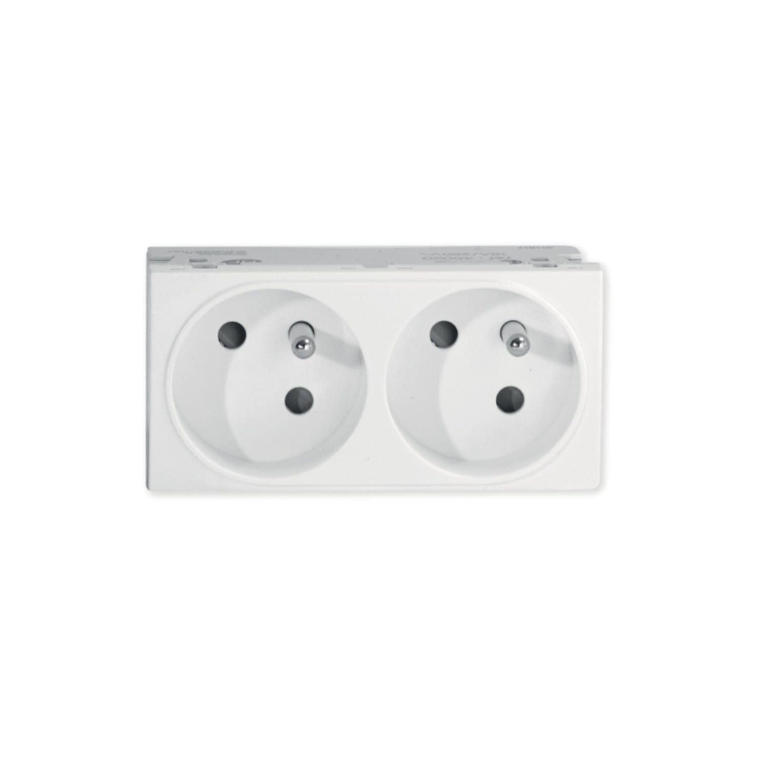 Atole - DOUBLE PRISE PC 2P+T PONTEES 45 ENCASTRABLE 45X90