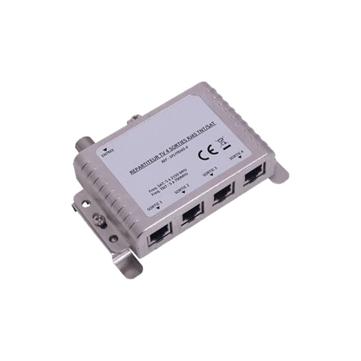 Atole - Repartiteur TV 2 Sorties RJ45 TNT-SAT - 1 entree F- 4 sorties RJ45 (F