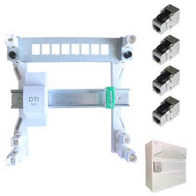 Atole - Coffret de com modulaire Grade 3 : DTI Mod, 4 RJ45 G3, Bornier Terre