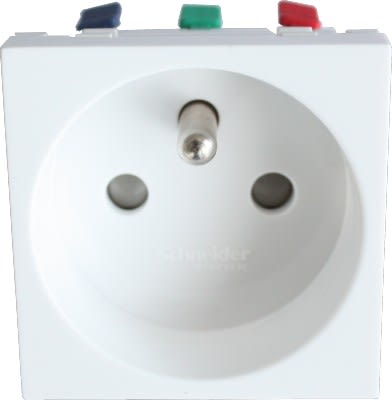 Atole - Prise 2P+T 230V 16A a  encastrer format 45x45 version BL