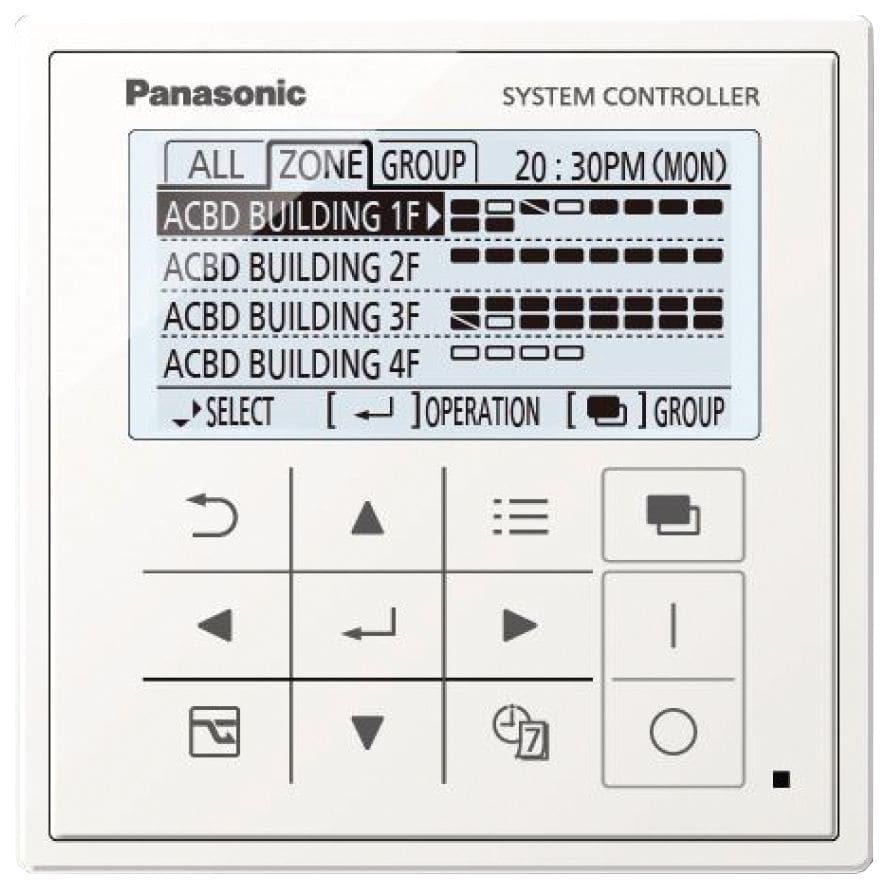 Panasonic Chauffage et climatisation - Commande système pour 64 unités intérieures avec programmateur hebdomadaire