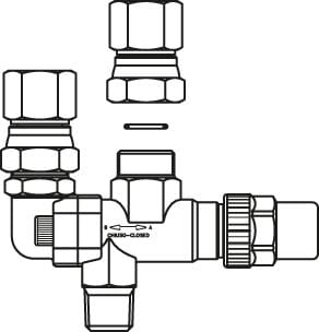 Panasonic Chauffage et climatisation - Vanne d'inversion, ?? (9,52) NPT x ?? (9,52) NPT