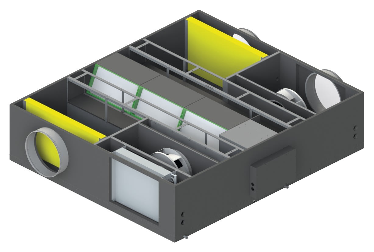 Panasonic Chauffage et climatisation - Unité intérieure avec échangeur de chaleur à haut rendement 1500 m3/h