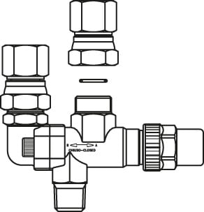 Panasonic Chauffage et climatisation - Vanne d'inversion, ?? (9,52) NPT x ?? (9,52) NPT