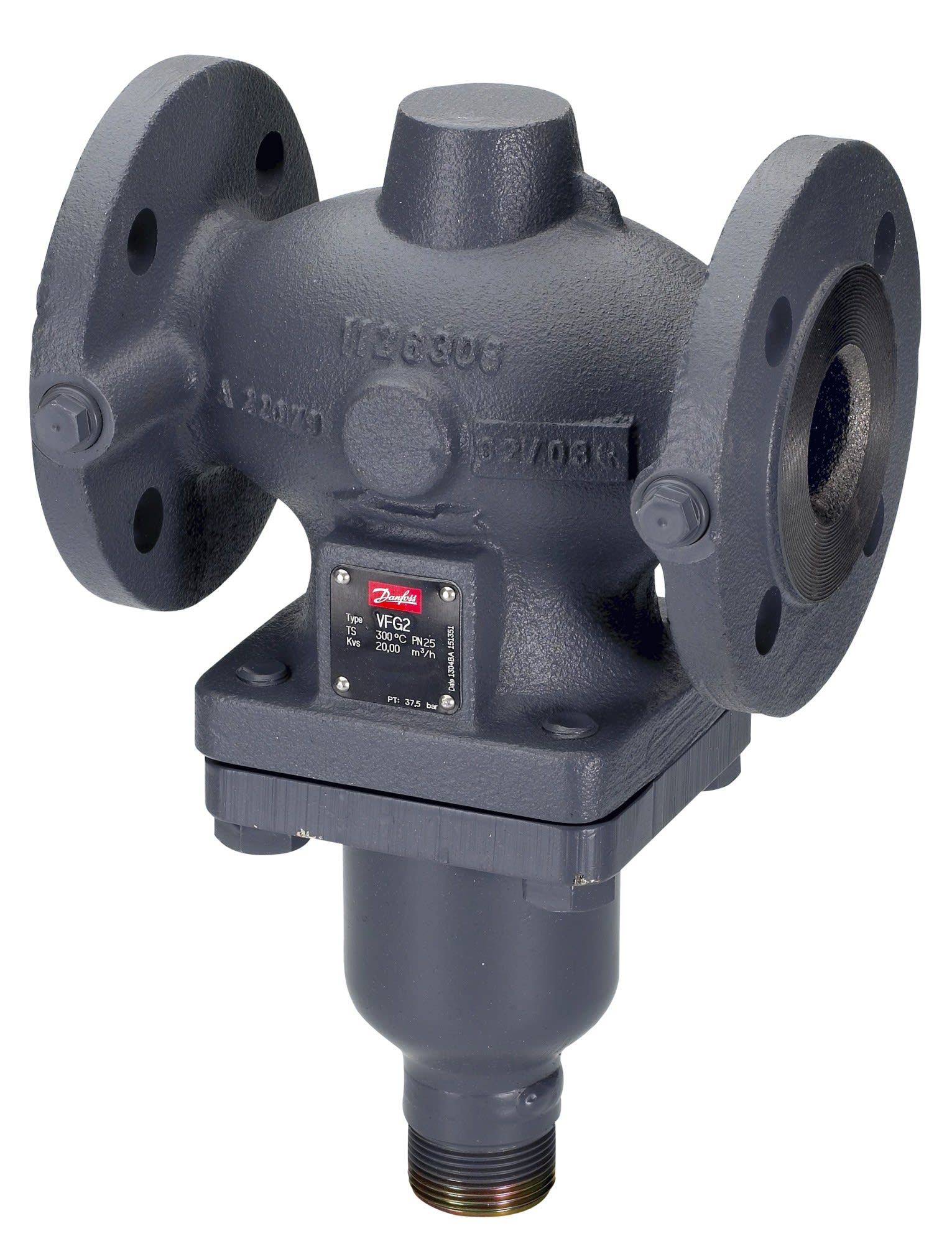 Danfoss - Vanne 2 voies Fonte Ductile (Corps) à siège type VFG2 PN25 DN80 BRIDE Kvs80