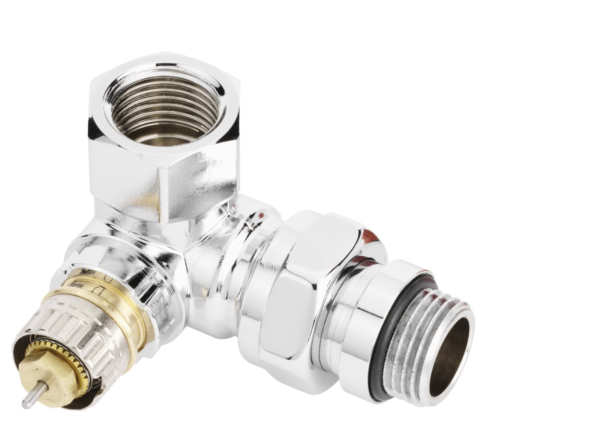 Danfoss - RA-NCX corps thermostatique Danfoss à Kv réglable, chromé pour radiateur design.