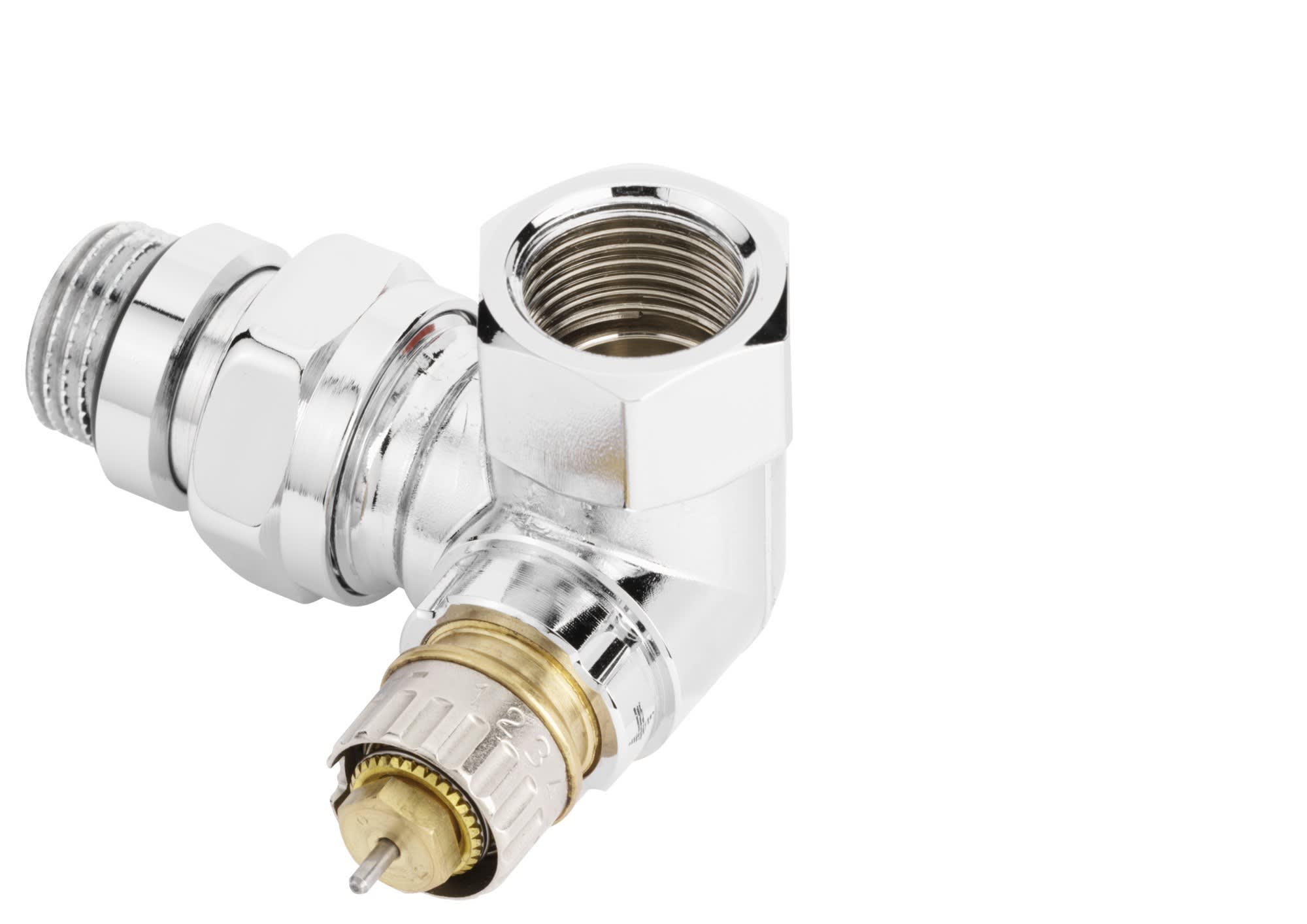 Danfoss - RA-NCX corps thermostatique Danfoss à Kv réglable, chromé pour radiateur design.