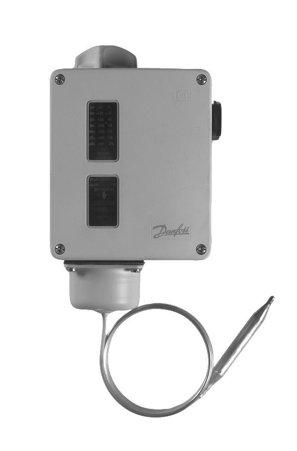 Danfoss - Thermostat, RT107 Plage de températures [°C]: 70 - 150, Réarmement: Auto, Foncti