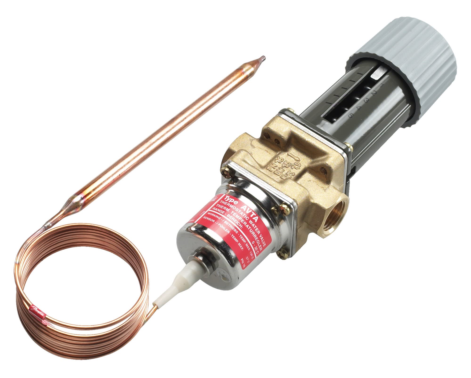 Danfoss - Vanne à eau thermostatique, AVTA 15, G, 1/2 Matériau du corps: Laiton, Configura