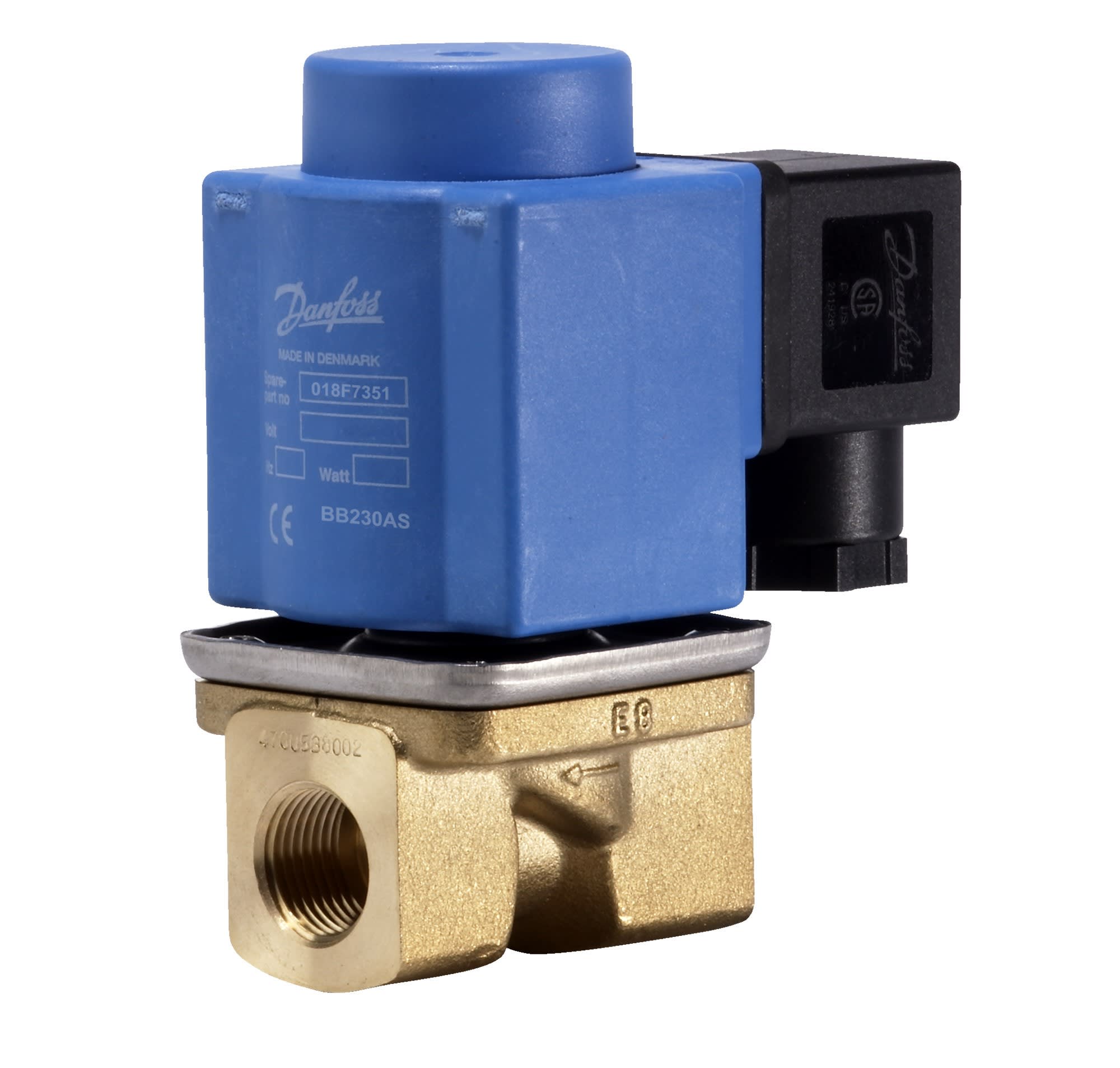 Danfoss - Vanne solénoïde, EV251B, G, 3/8, NBR, NF Homologation: CE, Matériau du corps: La
