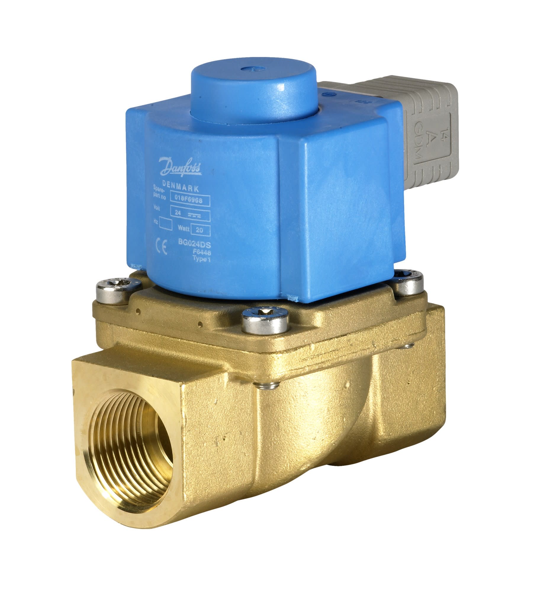 Danfoss - Vanne solénoïde, EV225B, G, 1, PTFE, NF Homologation: CE; UL; UR, Matériau du co