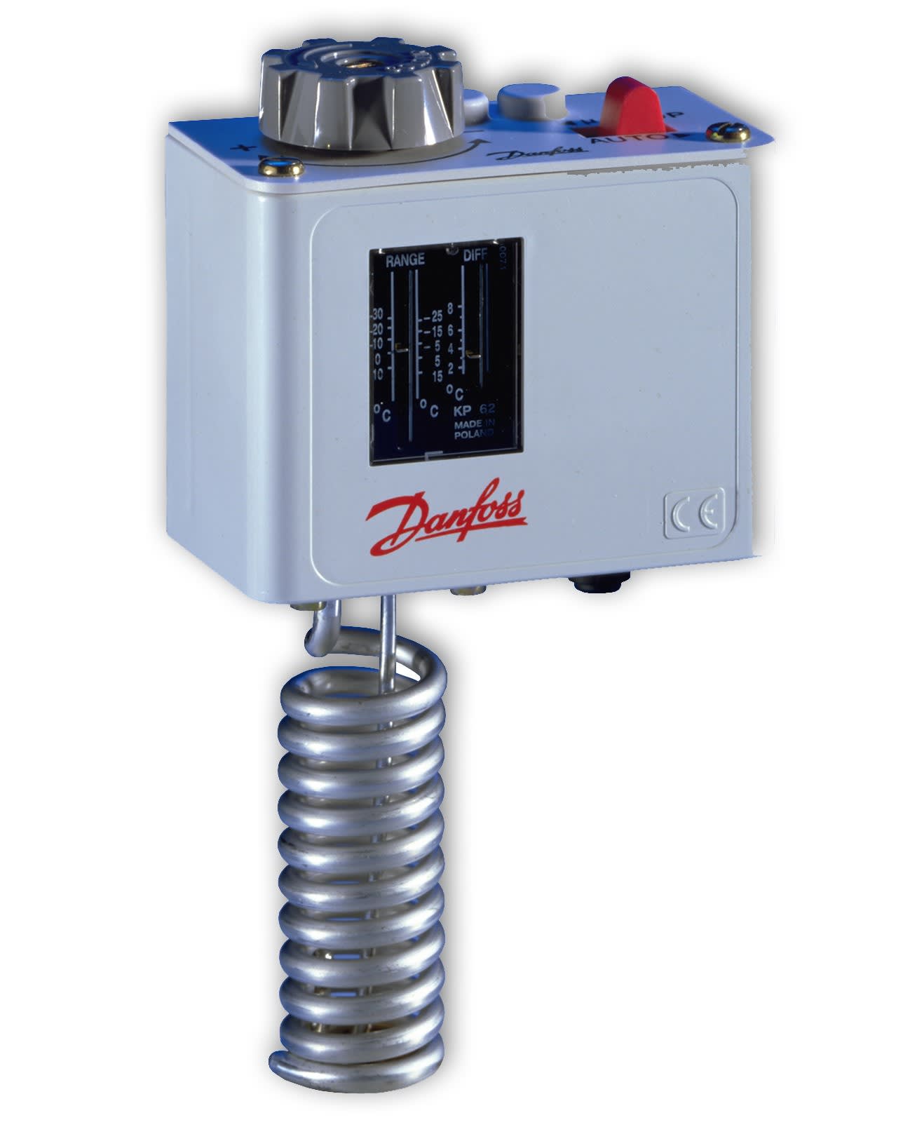 Danfoss - Thermostat, KP62 Plage de températures [°C]: -30 - 15, Réarmement: Auto, Fonctio