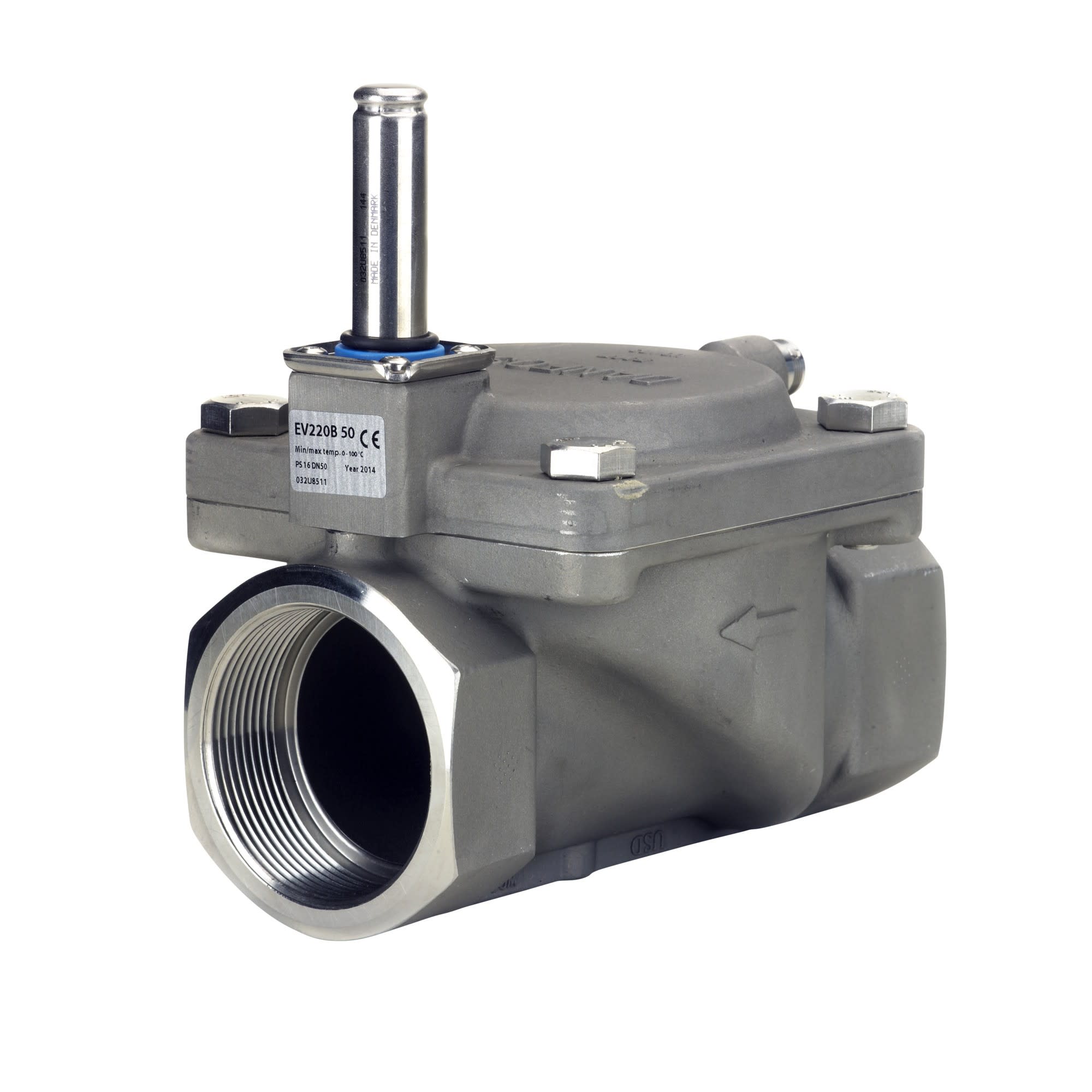 Danfoss - Vanne solénoïde, EV220B, G, 2, FKM, NF Homologation: CE; PED, Matériau du corps: