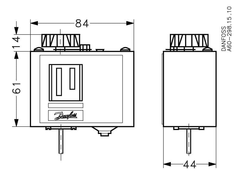 Danfoss - Thermostat, KP78 Plage de températures [°C]: 30 - 90, Réarmement: Auto, Fonction