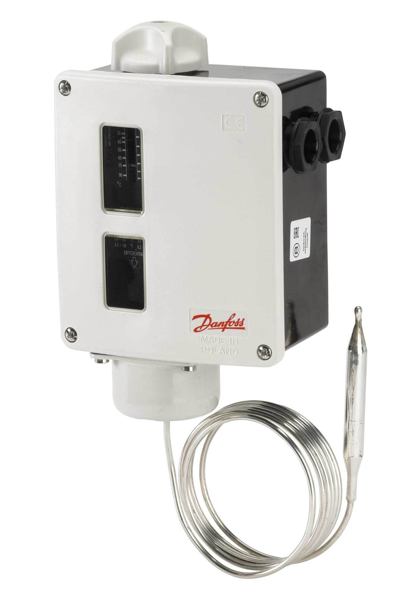 Danfoss - Thermostat, RT101 Plage de températures [°C]: 25 - 90, Réarmement: Auto, Fonctio