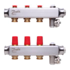 Danfoss - SSM-3 Collecteur inox 3+3 avec préréglage de débit, T° max 90°C, Pmax 10b, Dp ma