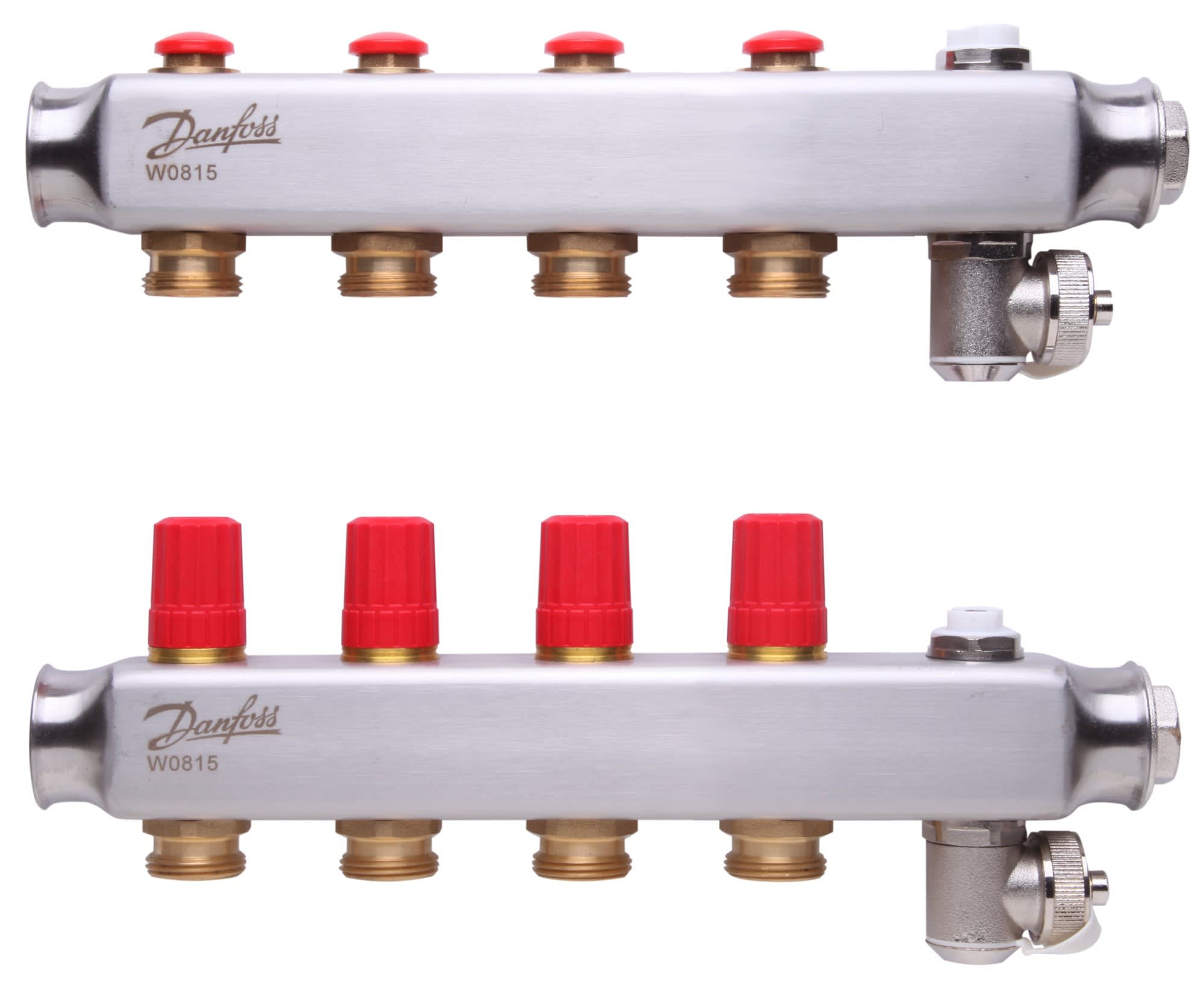 Danfoss - SSM-4 Collecteur inox 4+4 avec préréglage de débit, T° max 90°C, Pmax 10b, Dp ma