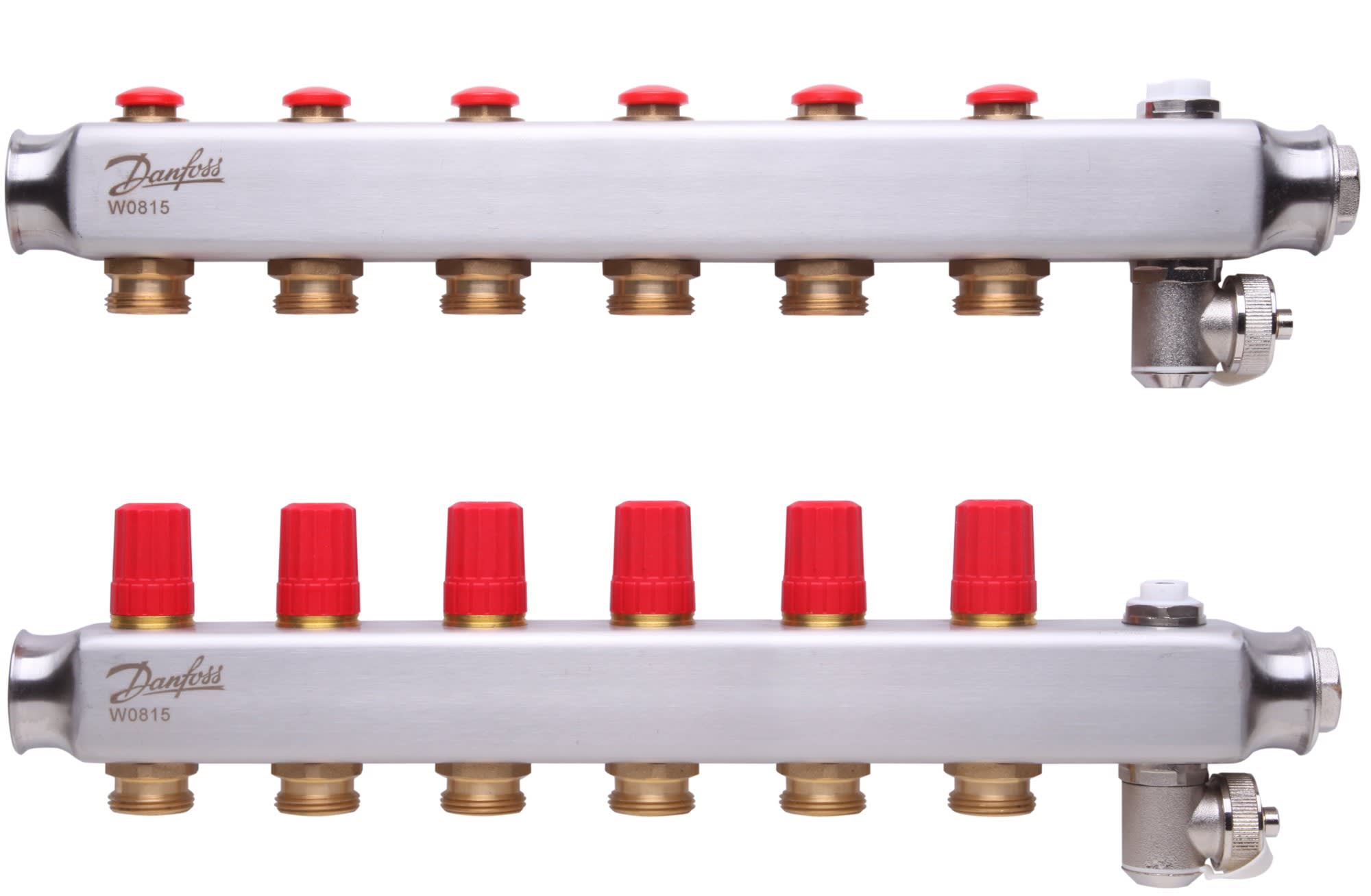 Danfoss - SSM-6 Collecteur inox 6+6 avec préréglage de débit, T° max 90°C, Pmax 10b, Dp ma