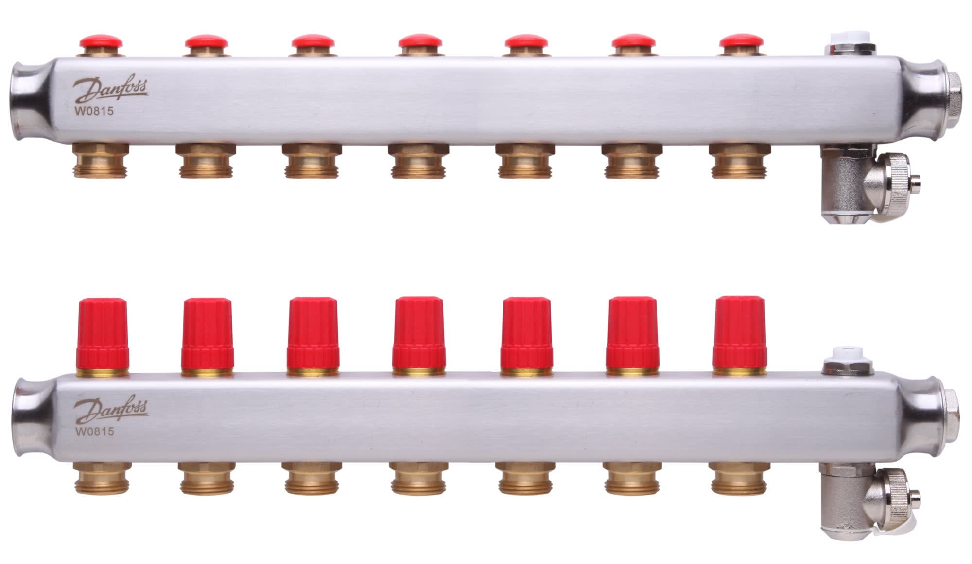 Danfoss - SSM-7 Collecteur inox 7+7 avec préréglage de débit, T° max 90°C, Pmax 10b, Dp ma