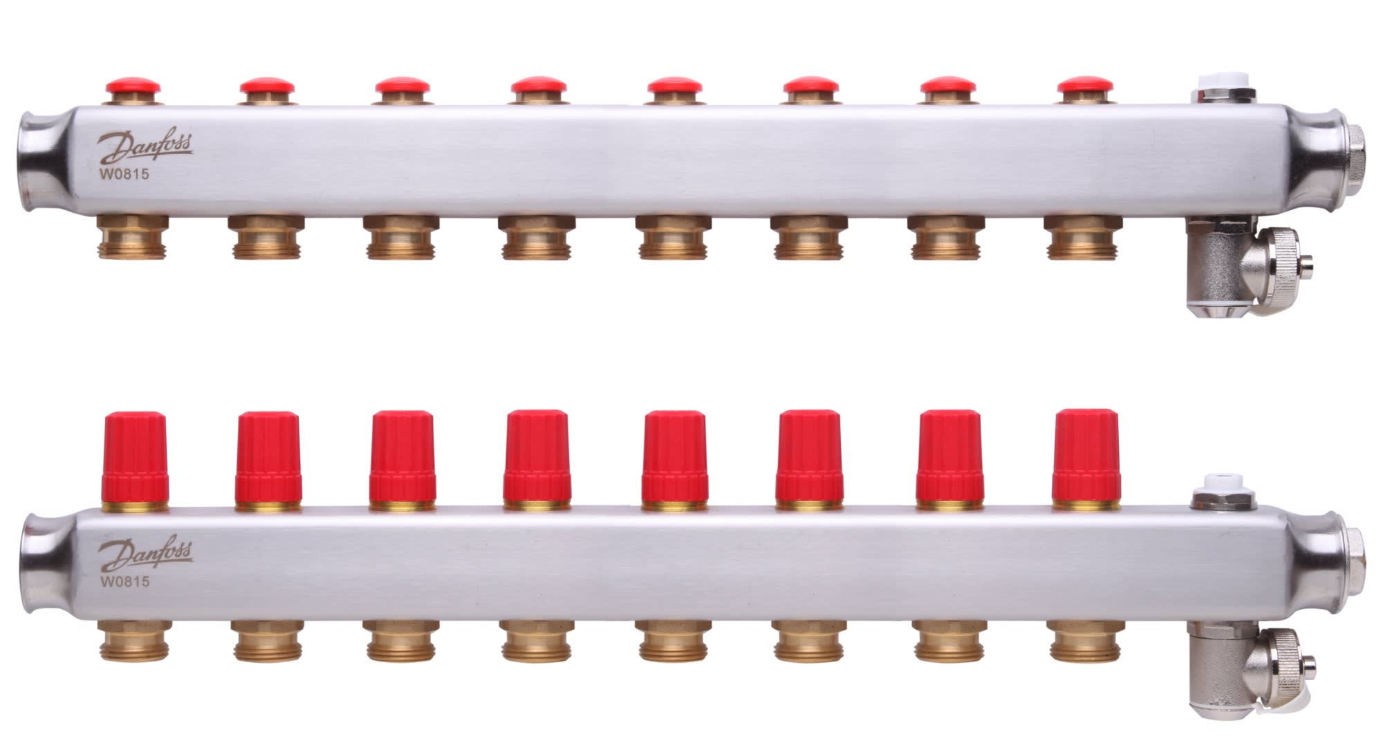 Danfoss - SSM-8 Collecteur inox 8+8 avec préréglage de débit, T° max 90°C, Pmax 10b, Dp ma