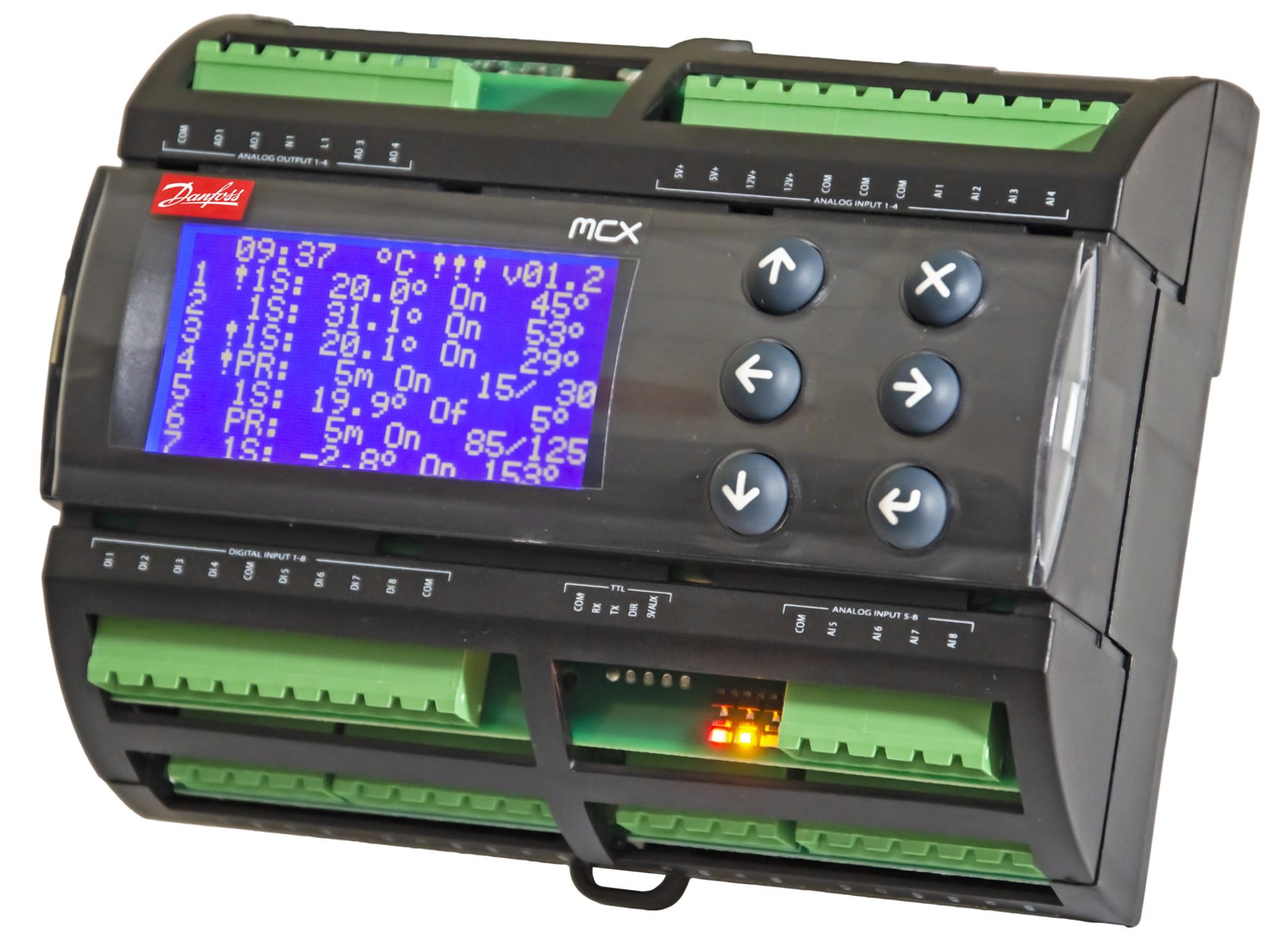 Danfoss - DEVIreg Multi Rail DIN, 110/230V 7 contacts + alarme LCD RS485 avec NTC 15k