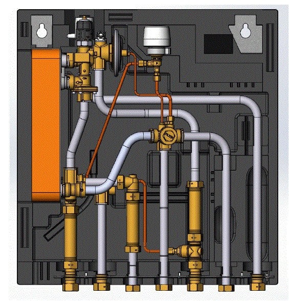 Danfoss - EvoFlat FSS Type 2 - Module Thermique d'Appartement CH 15 kW, ECS 52 kW (16 l-mi