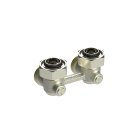 Danfoss - RLV-KB répartiteur 3/4 équerre, arrivée par le mur Entraxe : 50 + 1,5 mm Pmax :