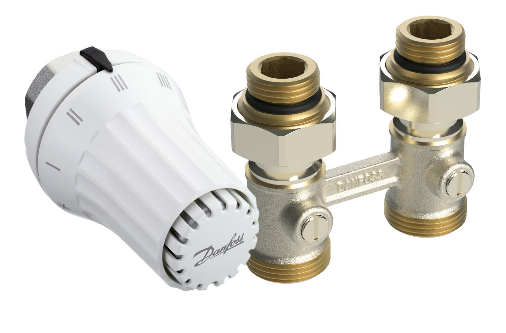 Danfoss - Kit tête RAE-K + RLV-KS droit DN 15 pour radiateur avec robinetterie intégré M30