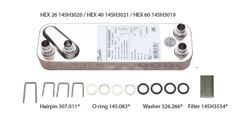 Danfoss - Kit rechange echangeur XB06 60Pl. Cu ET pour MTA Akva Lux/Les