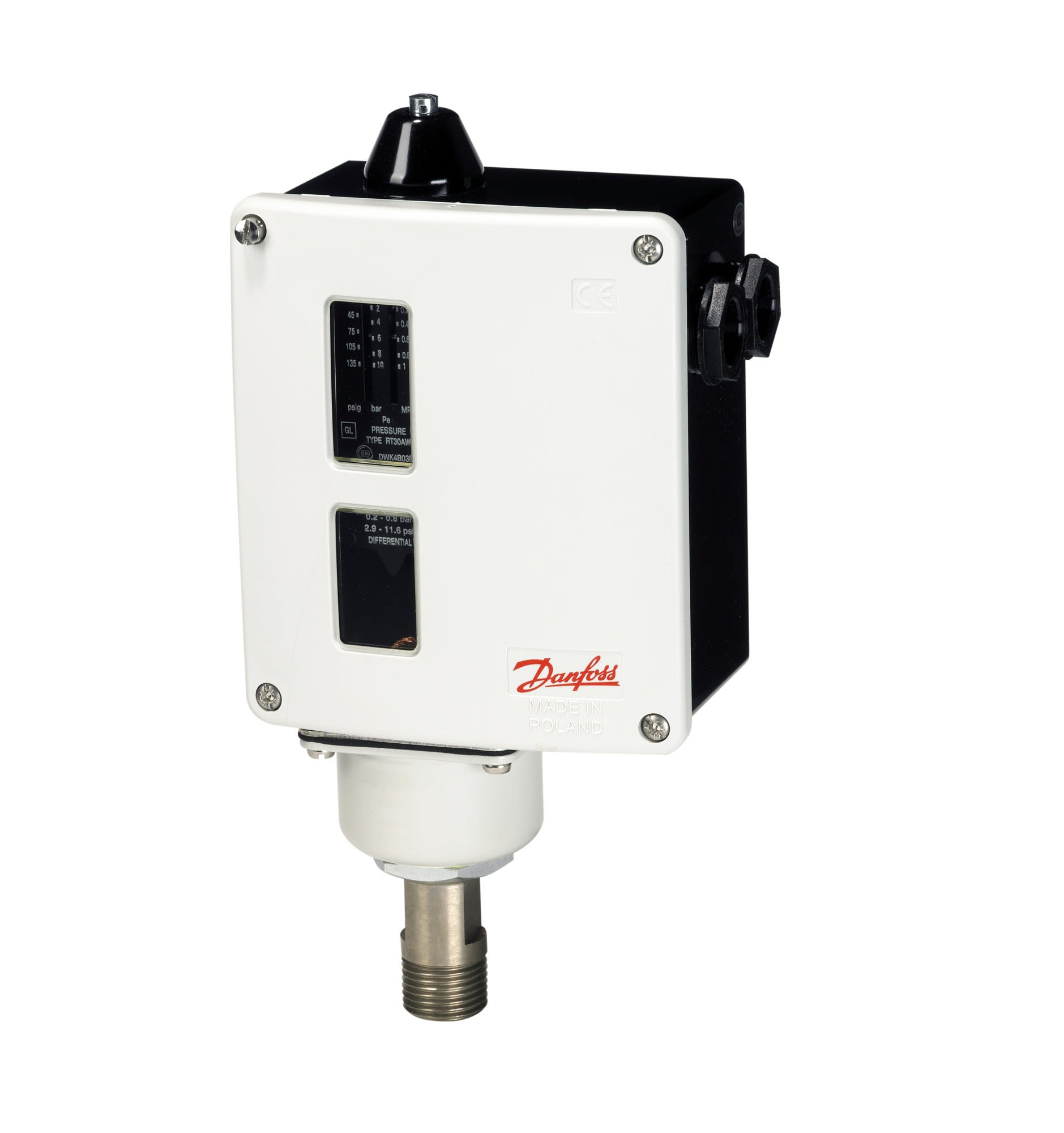 Danfoss - Pressostat, RT5A Plage de pression de régulation: 4.00 - 17.00, Différentiel [ba