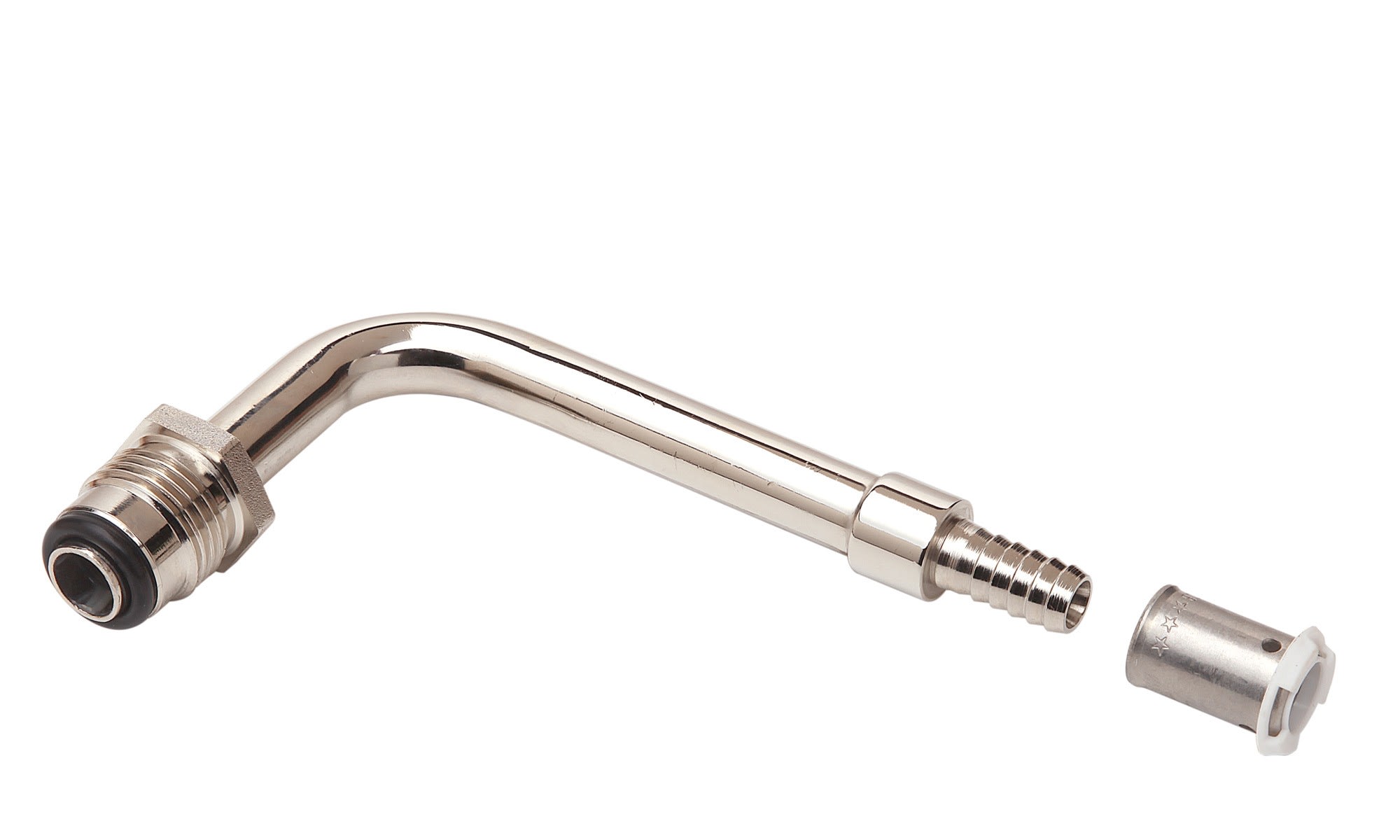 Danfoss - Coude rotatif 75mm pour tube PER12, à sertir. Permet de transformer un corps de